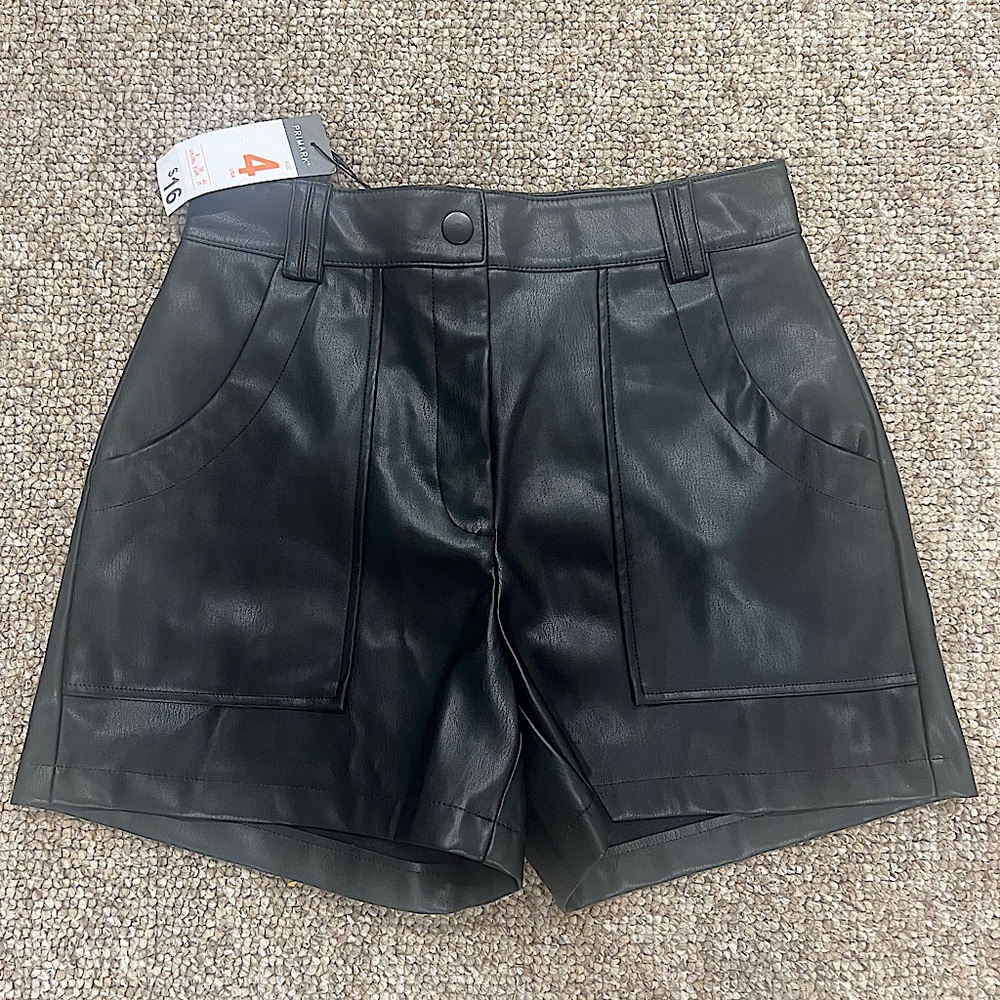 Primark Black Faux Leather Shorts
